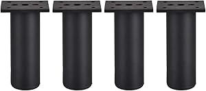 6 inch / 15cm Furniture Legs, La Vane Set of 4 Aluminium Plinth Adjustable Cabinet Feet Matte Black for Cupboard Sofa Kitchen Couch Bookcase