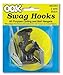 OOK 50343 Swag Hooks with Hardware, Black, 2-Count