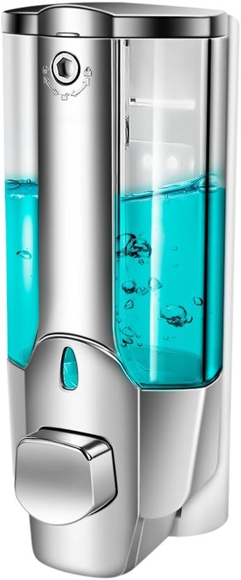 BISOZER 350ml Kitchen Bathroom Wall-mounted Single-head Manual | Shampoo | Hand sanitizer | Face cream | Bath liquid | Detergent | Soap dispenser with a Lock ABS plastic used in Various Places