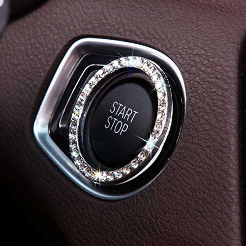 5 Pack Bling Car Accessories Set, Bling Steering Wheel Cover for Women