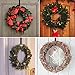 HOMEMAXS Metal Wreath Hanger Over The Door Wreath Holder 4 Packs 13.8inch Larger Wreath Metal Hook for Christmas （Black）
