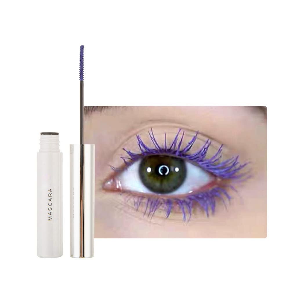 GL-Turelifes 12 Color Mascara Colorful Fiber Mascara Charming Longlasting Mascara, Thick & Long Eyelash Waterproof and Smudge-proof Eyes Makeup (#08 Violet)