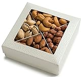 Freshly Roasted Gourmet Nuts Gift Basket, Nut Gift Tray 4 section (GIFT BOX)