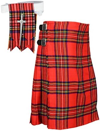 Scottish Royal Stewart Tartan Kilt FREE Flashes & Kilt Pin
