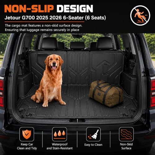 Car Floor Mat Fits For Jetour G700 2025-2026 TPE 6Seats All Weather Protector Single Layer Car Foot Mats Waterproof Anti-Dirty Rubber Mat G700 Interior Accessories(Jetour G700 6 Seats)