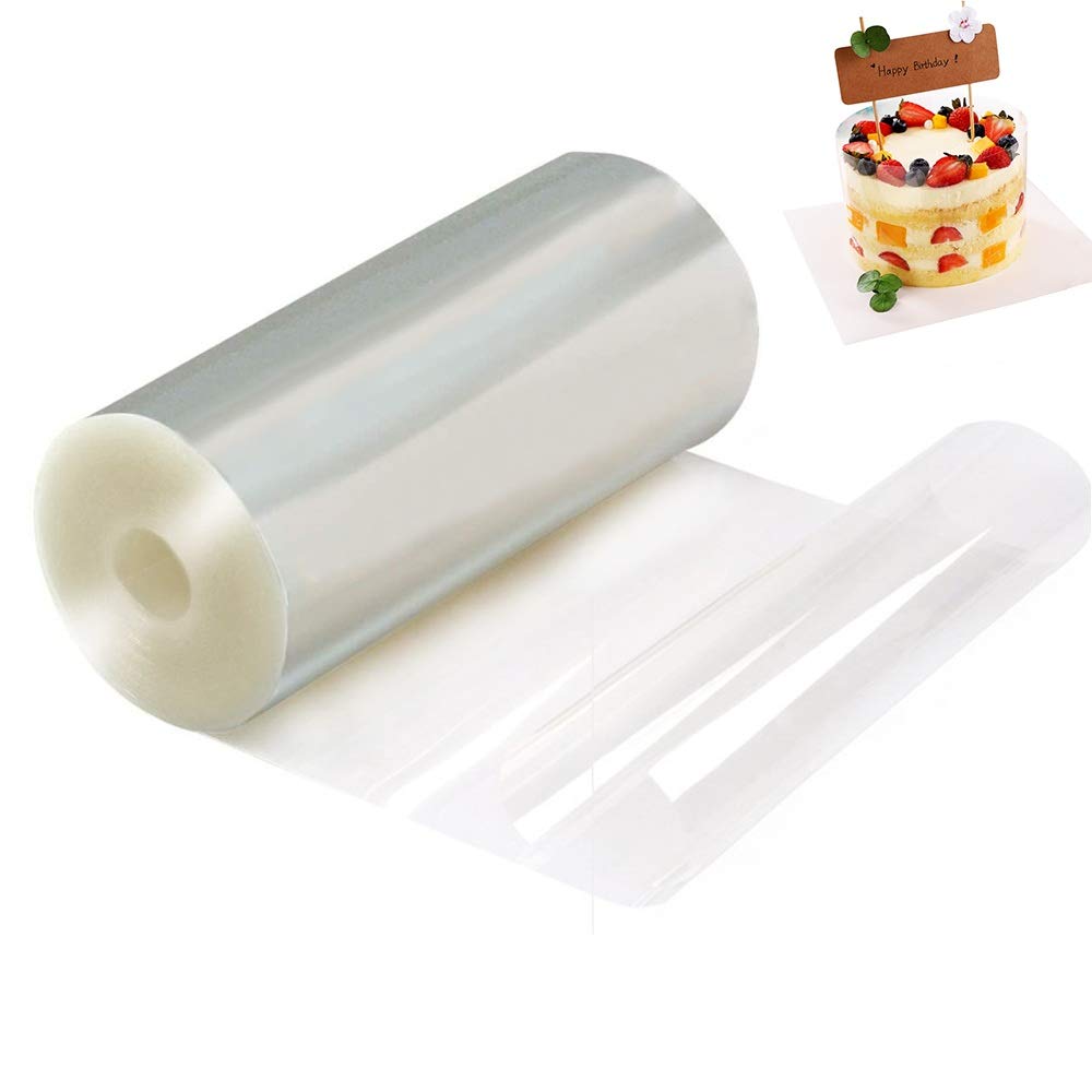 Hard Acetate Cake Collars - 8cm x 10m Transparent Strips for Chocolate Mousse & Baking Decorating