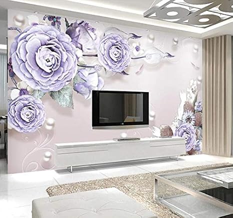 Amazon Com Aj Wallpaper 3d Purple Flowers Wc033 Wall Paper Print Decal Deco Wall Mural Self Adhesive Wallpaper Us Dai Vinyl No Glue Removable 123 X87 312x219cm Wxh Home Kitchen
