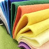 AiMay 50pcs Soft Felt Fabric Pack Felt Squares Sheets for DIY Craft Assorted Colors 1.4mm Thickness (15 cm x 15 cm)
