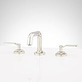 Signature Hardware 477064 Gunther 1.2 GPM Widespread Bathroom Faucet with Lever Handles and Pop-Up Drain Assembly