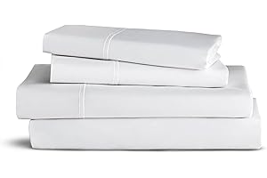 Purity Home Full Bed Sheet Set, 400TC 100% Cotton Bed Sheets, 4Pc Hotel Quality White Sheet Set, Skin Friendly Cooling Bed Sheets with Deep Pockets, Hotel Luxury Sheets for Full Bed