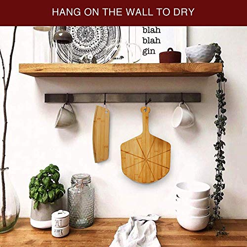 AXSCOK Premium Pizza Peel and Cutter Set, 12 Inch Bamboo Pizza Paddle