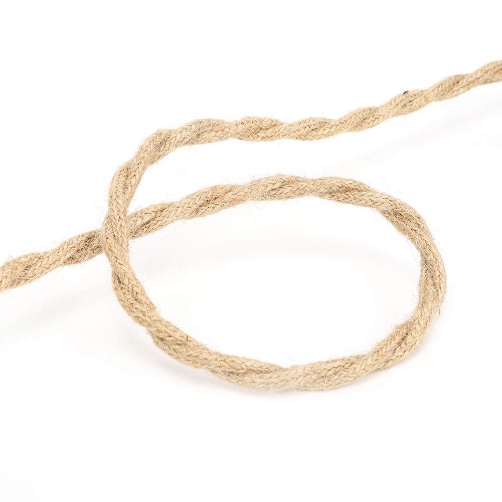 Electrical Wire Vintage Hemp Rope Twisted Pair Electrical Wire Cord Cable DIY Accessories for Chandelier Light(2 meters / 6.6ft)