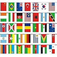 LCZX 100 Countries Flags Country String Flags International Flags 82 Feet World Flags Bunting Banner for Bar, Party Decorations, Sports Clubs