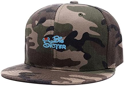 X22X Big Cute Sister Blue Embroidered Snapback Adjustable Baseball Cap Camouflage