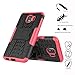 LiuShan Galaxy J4 2018 case, Shockproof Heavy Duty Combo Hybrid Rugged Dual Layer Grip Cover with Kickstand for Samsung Galaxy J4 2018 Smartphone (with 4in1 Packaged),Rose Red