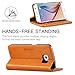 Galaxy S6 Case, SHIELDON Genuine Leather Case [Wallet Series] Premium Flip Book Case Style with Stand Feature & ID Credit Card Slots [Magnetic Closure] for Samsung Galaxy S6, Brown