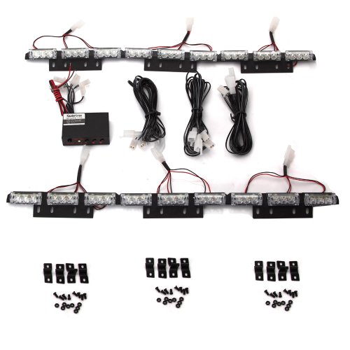 Koolertron 54 LED Emergency Vehicle Strobe Lights/Lightbars Deck Dash Grille -White
