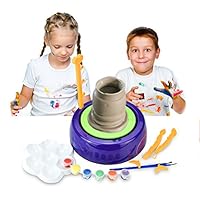 IAMGlobal Pottery Wheel, Pottery Studio, Craft Kit, Artist Studio, Ceramic Machine with Clay, Educational Toy for Kids Beginners