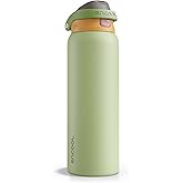ENCOOL Leakproof Insulated Water Bottle with Straw Dual-Sip Water Bottle Bag-Safe Design for Work, Commute & Gym – Keeps Drinks Cold All Day, 40 oz, Sage Green