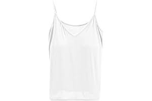 LMDUDAN Women's Camisole Built in Bra Padded Support Tanks Tops Sexy Spaghetti Strap V Neck Solid Color Cami Top 2024 Fashion