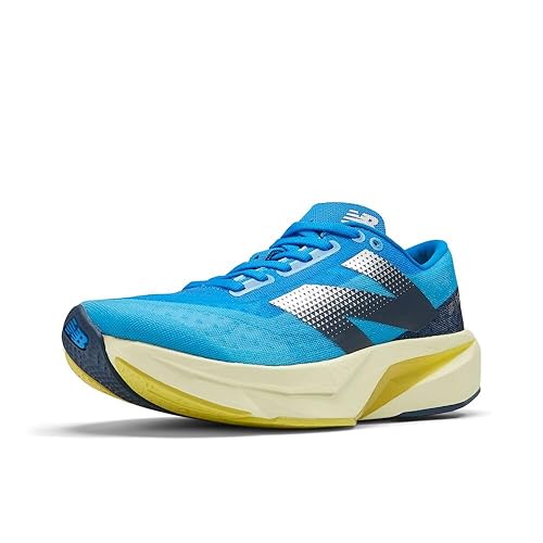 New Balance Women's FuelCell Rebel V4 Running Shoe, Spice Blue/Limelight/Blue Oasis, 10 Wide