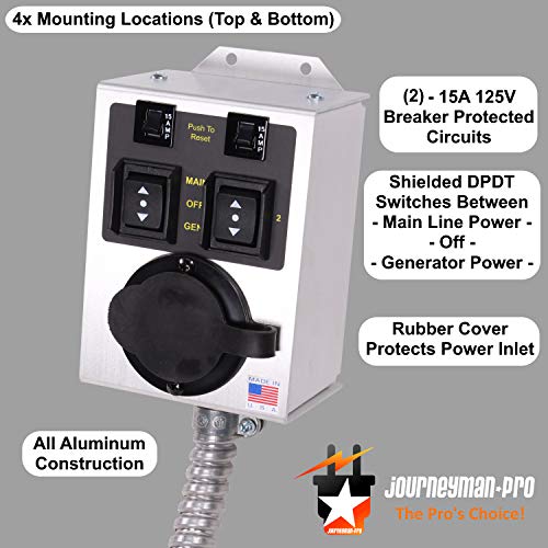 JourneymanPro Generator Transfer Switch for Gas Furnace, Oil Heater