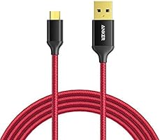 Anker 6ft / 1.8m Nylon Braided Tangle-Free Micro USB Cable with Gold-Plated Connectors for Android, Samsung, HTC, Nokia, Sony and More