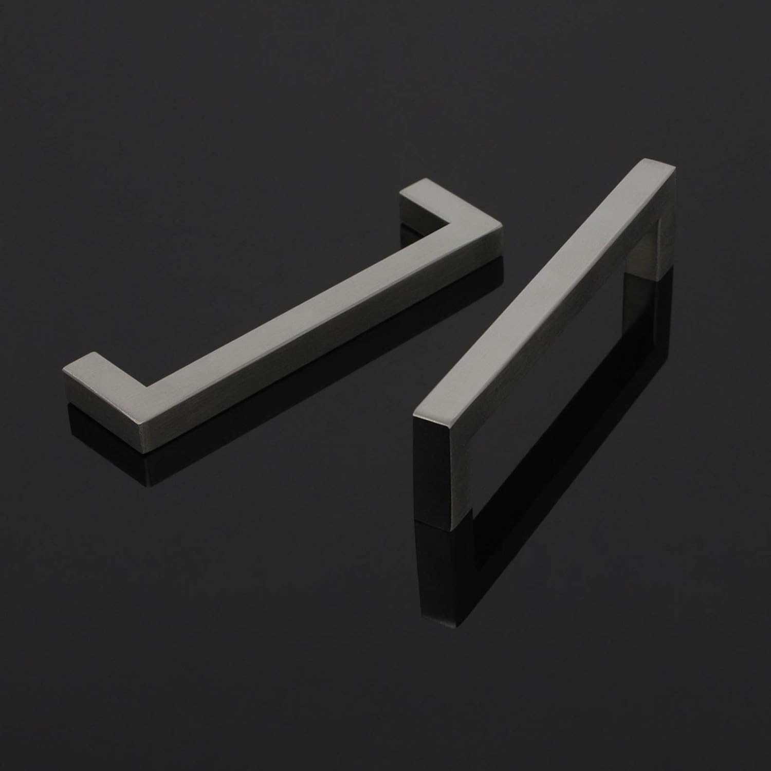 PinLin 10 Pack Cabinet Pulls Brushed Steel Hole Center 160mm Cabinet Handles Stainless Steel Cupboard Door Handles Kitchen Cabinet Hardware Square T Bar Drawer Pulls - Image 3