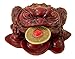 Fortune Coin Red Money Toad/Frog/Chan Chu - Feng Shui Chinese Charm of Prosperity Decoration Gift