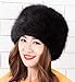 Kafeimali Women's Faux Fox Fur Russian Cossack Ski Christmas Caps Cable Knit Beanie (Black)