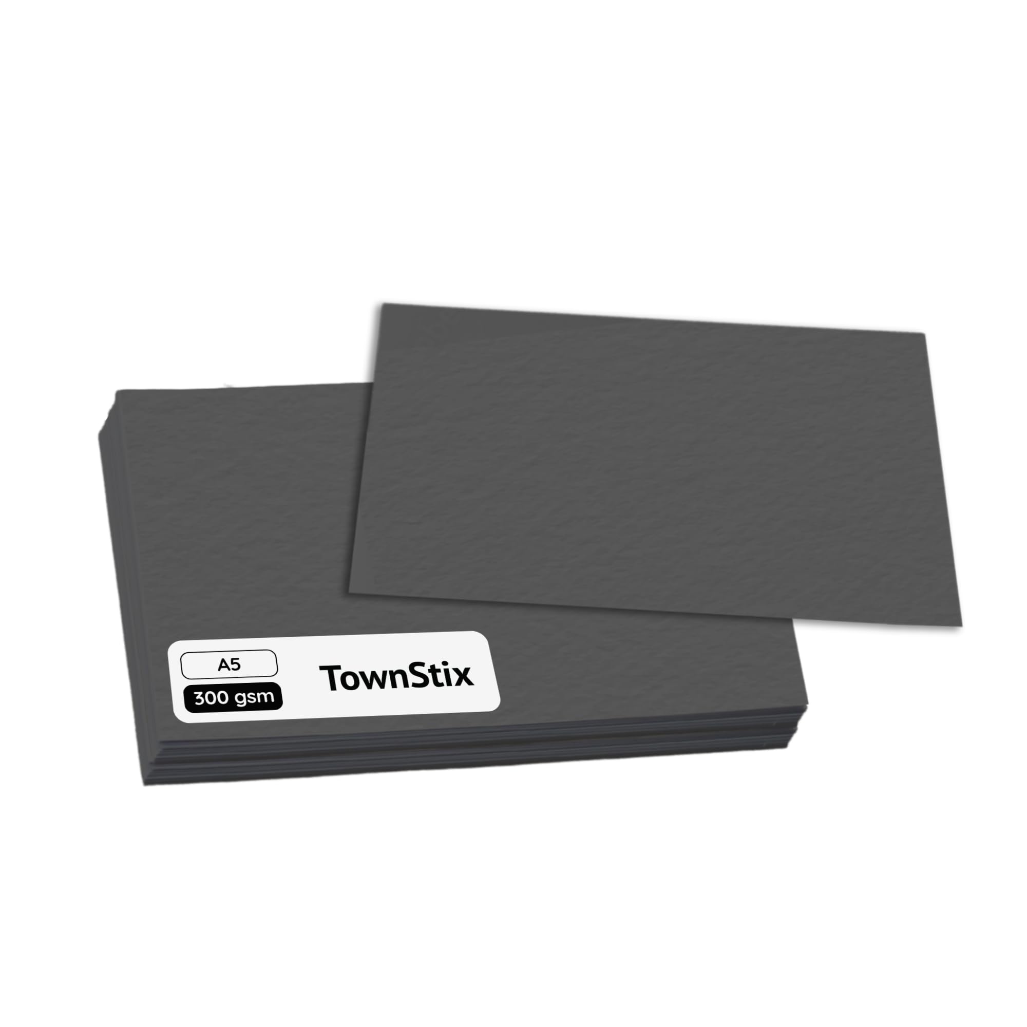 50 Sheets, A5 300gsm Card Thick Art Paper - Black