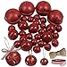 Winlyn 30 Pcs Burgundy Jingle Bells with Star Cutouts Christmas Metal Sleigh Bells Rustic Craft Bells for Christmas Tree Wreath Garland Ornaments Holiday DIY Decorations Assorted Sizes 1.6