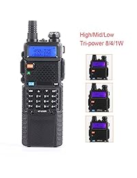 hesenate ht-uv8r Plus de alta potencia foco de 8 W/3800 mAh batería de gran radio de dos vías Dual Band (2.2 yard/76.6 yard) Tri-Power de mano transceptor portátil walkie talkies largo alcance Ham Radio