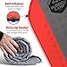 Rugged Camp Self Inflating Sleeping Pad - Foam Camping Mat is 1.5 Inches Thick Perfect for Hiking, Backpacking, Travel - Lightweight, Waterproof & Compact Camping Air Mattress (Red)