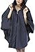 QZUnique Women's Waterproof Packable Rain Jacket Batwing-sleeved Poncho Raincoat,Blue Spots,Onesize