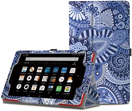NUYEA Case for All-New Amazon Fire HD 8 (2016 6th Generation) -Hand Strap Stand PU Leather Case for 2016 Amazon Fire HD 8, Auto Wake / Sleep (DRAWING M)