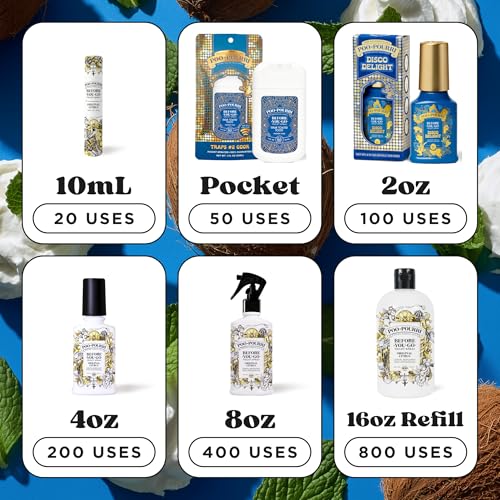 POO-POURRI HOLIDAY BEFORE-YOU-GO TOILET SPRAY, DISCO DELIGHT, 2 FL OZ – FROSTED VANILLA, COCONUT AND MINT
