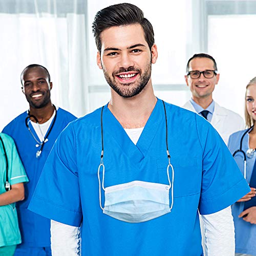 MOTOBA Adjustable Face Mask Lanyard, Safety Mask Holder & Hanger Chain Necklace Strap, Comfortable Around The Neck Relieve Ear Pressure(5 Pcs Black)