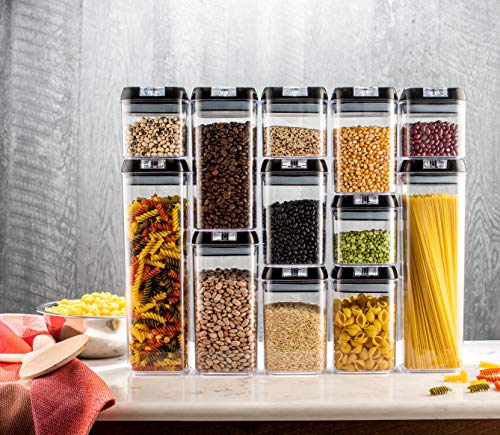 Airtight Pantry Storage Container Set Of 12 18 Labels Chalk