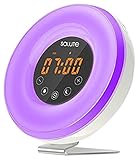 Wake Up Light Salute Sunrise Simulator Alarm Clock 6 Nature Sounds FM Radio Touch Control 7 Color Night Light 11 Mode Brightness Smart Snooze Function With USB Charger for Heavy Sleepers