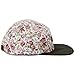 Skyed Apparel 5 Panel Hat Collection with Genuine Leather Strap (Multiple Colors) (White Floral Cap - Dark Olive Suede Brim)