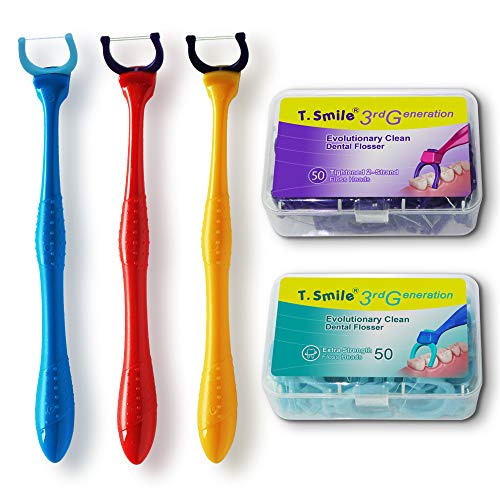 T.Smile Evolutionary Clean Dental Flossers, Kit of Refills Plus Long