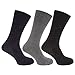 Pierre Roche Mens Comfort Fit Non Elastic Top Diabetic Socks (Pack Of 3) (US Shoe 7-12) (Black)