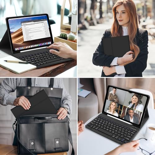 Lielax Case with Spanish Keyboard Ñ for Samsung Galaxy Tab A11+/A9+ 11 Inch. Detachable Magnetic Bluetooth Keyboard for Galaxy Tab A11 Plus 2025/A9 Plus 2023, Black