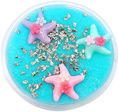 Sansee Beautiful Color Starfish Beach Slime Squishy Putty Scented Stress Kids Clay Toy (Blue)