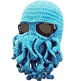 Amurleopard Unisex Barbarian Knit Beanie Octopus (One size, Sky Blue)