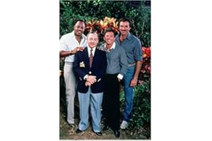 Tom Selleck 8 inch x 10 Inch Photo Blue Bloods 3 Men and a Baby Magnum. P.I. w/Cast Tony Hillerman in Navy Blazer kn