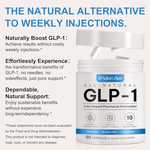 O NATURE . ZIRAN GLP-1 Weight Management Supplement for Women & Men, GLP1 Appetite Control, Energy & Digestion Balance - Vegan, Gluten-Free, Dairy Free, 90 Capsules (Pack of 1)