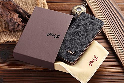 HeIL® iPhone7 Plus *Fast Deliver Guarantee Fulfilled by Amazon* New Elegant Luxury PU Leather Checker Pattern Wallet Style Flip Cover Case For Apple iPhone7Plus iPhone 7 PLUS 5.5" (Grey)