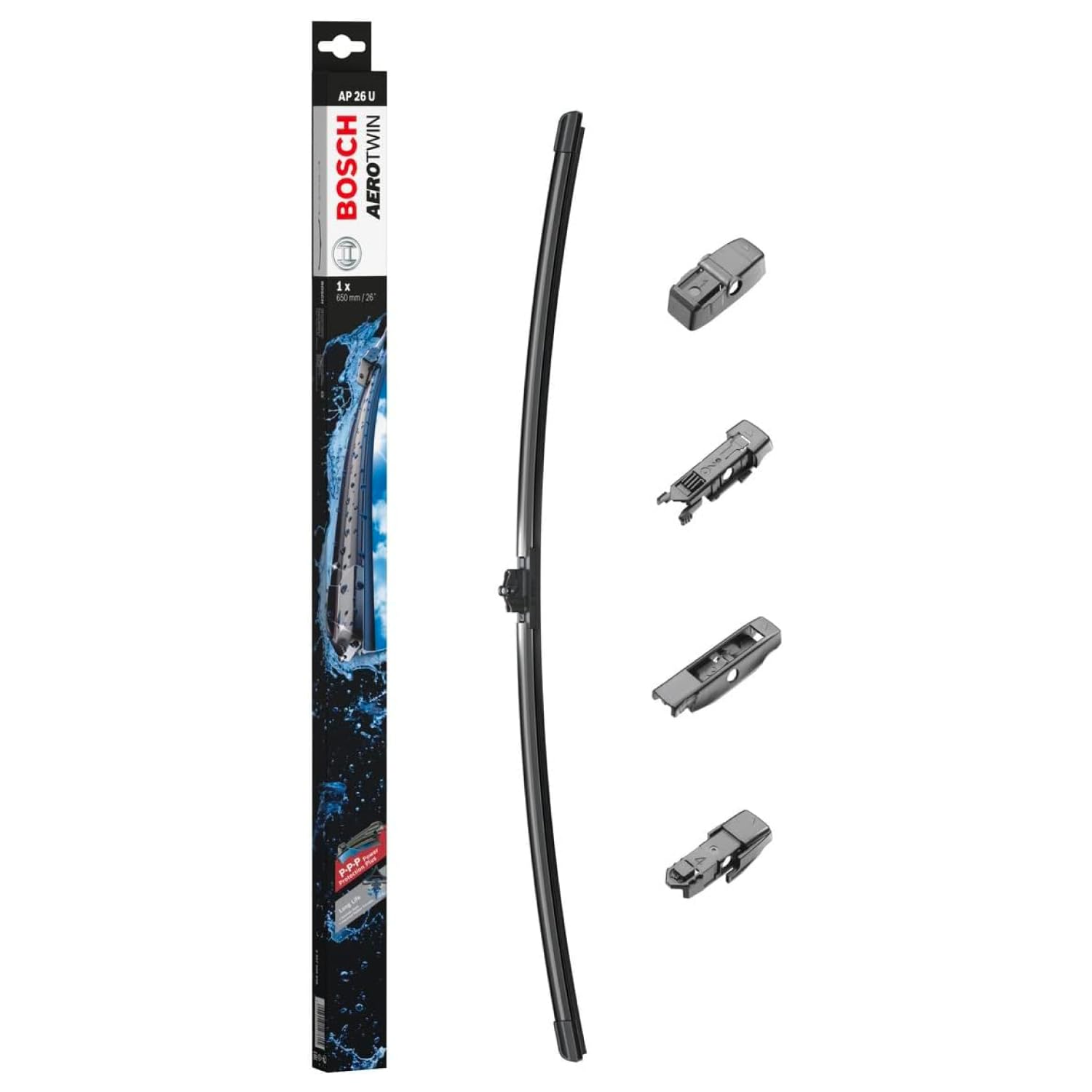 Bosch Aerotwin AP26U - Front Windscreen Wiper - Replacement Blade - Comes with Modular Adapters - 1 Blade, 650mm